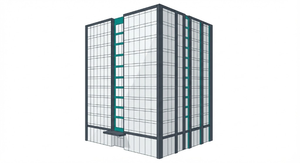 Illustration of a modern office high-rise, Cambridge project