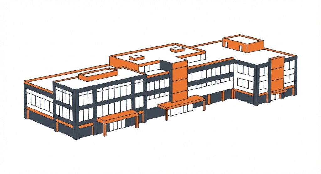 Illustration of a modern office building, Springfield project